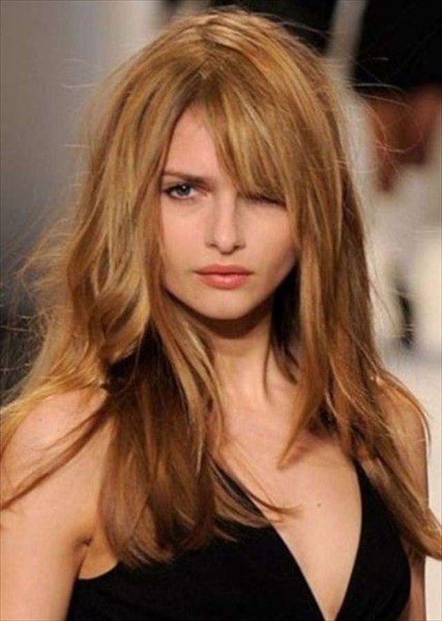 26 Bangs long hair round face for 2022